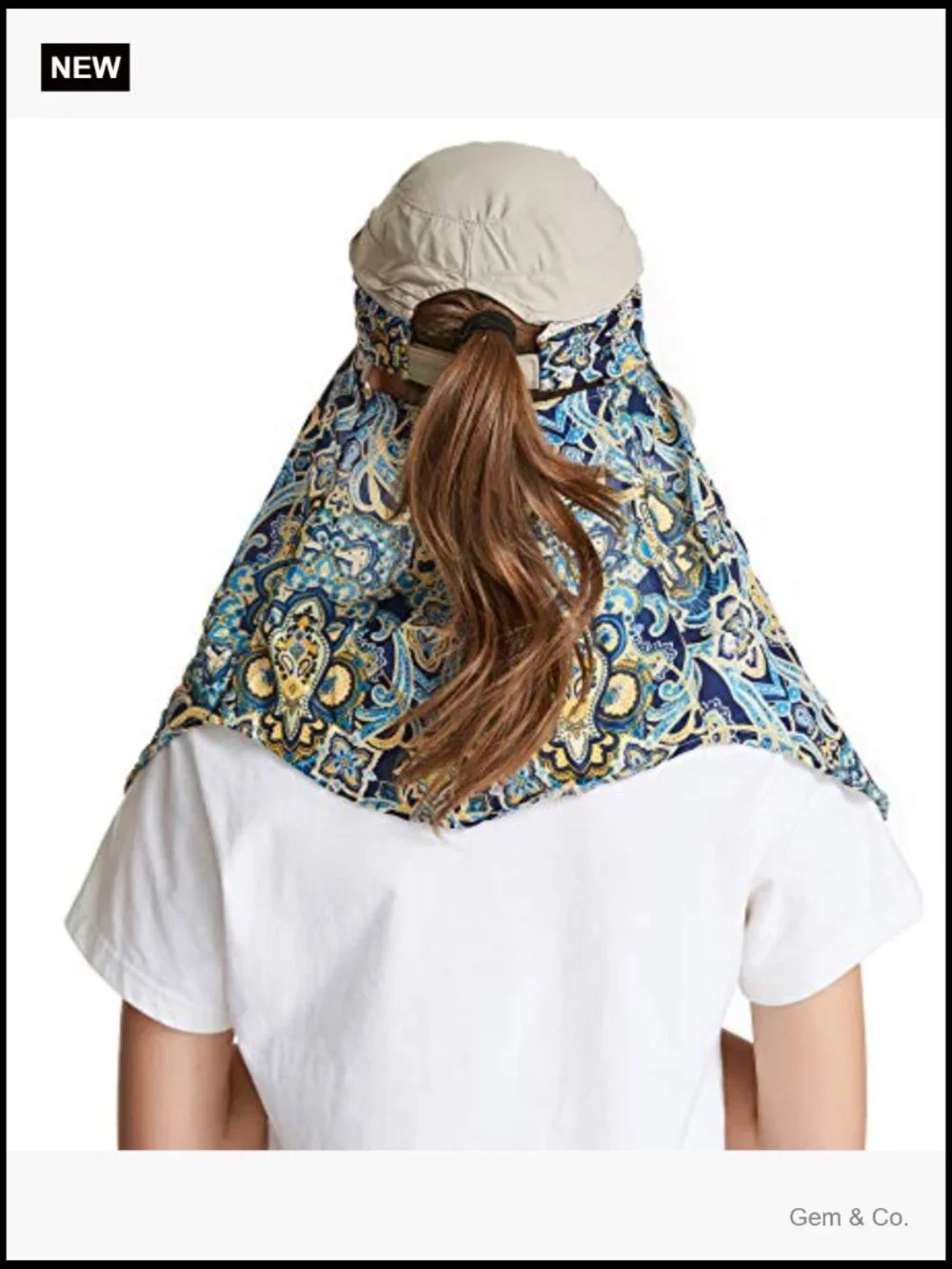 UPF 50+ Wide Brim Sun Hat with Neck Flap for Women